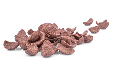 Chocolate cereal isolated on a white background