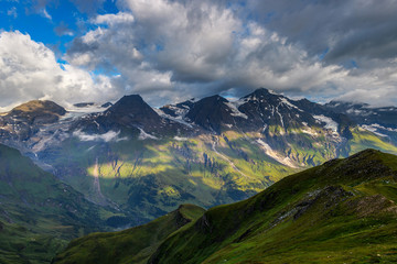 hiking in the high mountains