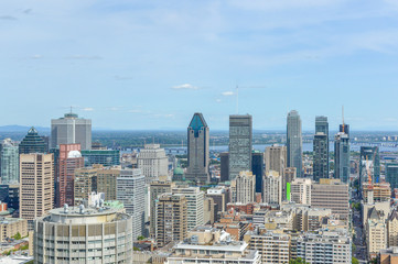 Fototapeta na wymiar Montreal Skyline in summer, Canada