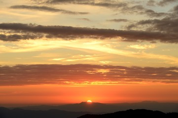 Fototapeta na wymiar Sunset sky on the mountain