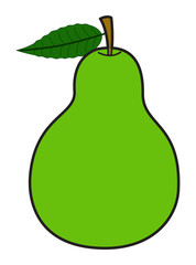 Pear with Leaf Vector
