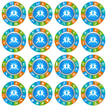 sports icons set. Vector shapes athletes.