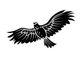 Flying Eagle Vector Silhouette