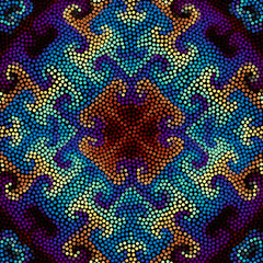 Irregular dots pattern. Seamless background. Mosaic art tile of small dots. Random circles.