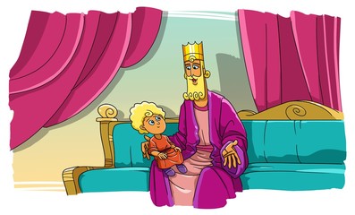 King Solomon teaches his son (Book of Proverbs)