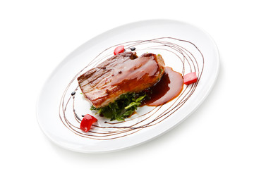 Fillet mignon with chocolate