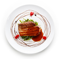 Fillet mignon with chocolate