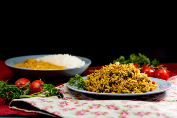 Handmade Indian curry chicken rice