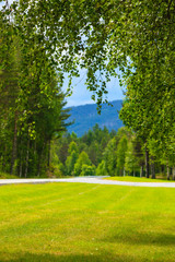 Road landscape in norwegian mountains