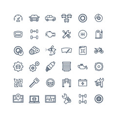 Car service icons set