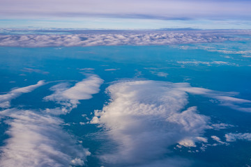 The Cirrostratus cloud formation view from aircraft window