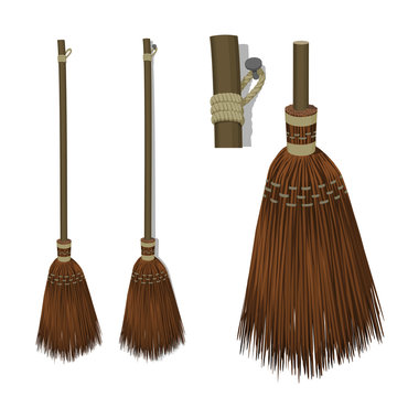 Isolated broom on transparent background

