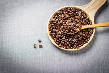 coffee bean on wooden plate