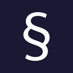 Vector image of a paragraph. White vector icon on dark blue background.