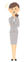 スーツの女性　気付く