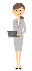 スーツの女性　ノートPC