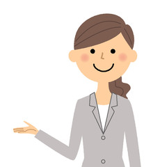 スーツの女性　説明