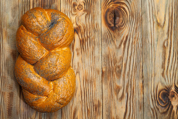 Russian bread on a wooden background