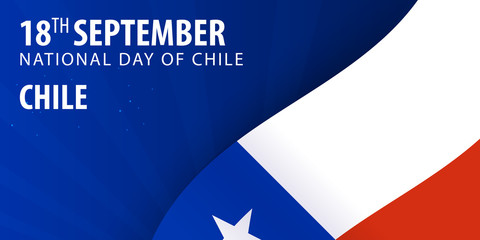 Independence day of Chile. Flag and Patriotic Banner. Vector illustration.