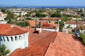 View of the city of Santa Barbara, California, USA