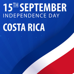 Independence day of Costa Rica. Flag and Patriotic Banner. Vector illustration.