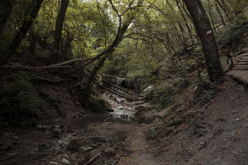 percorso naturalistico con cascate