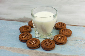Glass of milk cookies