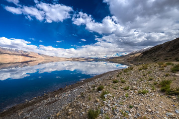 Fototapeta na wymiar Landscape around Tso Moriri Lake in Ladakh, India