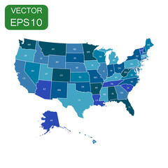 USA map icon. Business concept America politics pictogram. Vector illustration on white background.