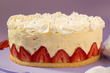 Cake with strawberry and chantilly