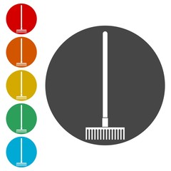 Garden Rake Icons set - Illustration 