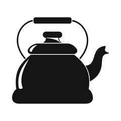 Kettle in black simple silhouette style icons vector illustration for design and web isolated