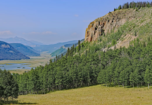 Scenic view from State Highway 149 (Silver Thread Scenic Byway) in southwestern Colorado, U.S,A,