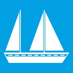 Sailing boat icon white