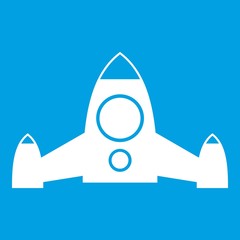Naklejka premium Rocket icon white