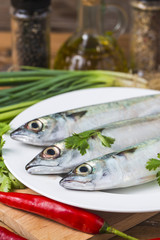 raw mackerel with and spices