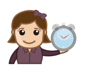 Girl Showing Clock