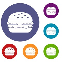 Burger icons set
