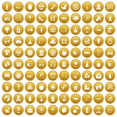 100 maternity leave icons set gold