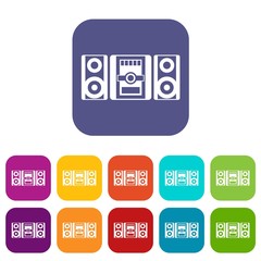 Music center icons set