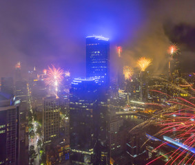 New Year Eve Fireworks Dispplay at Melbourne CBD