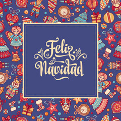 Feliz navidad. Xmas card on Spanish language