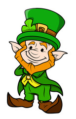 Smiling Cartoon Leprechaun