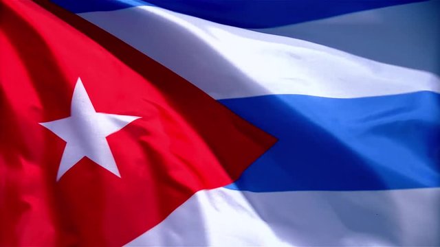 Flag of Cuba rippling in the wind.