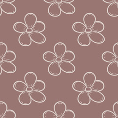 Floral seamless pattern. Brown abstract background