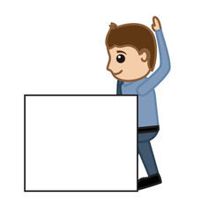 Businessman with Blank Banner