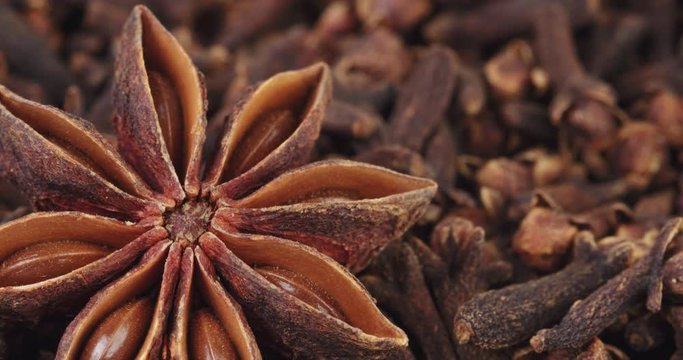heap of dried cloves and anise star