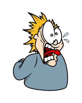 Scared Cartoon Man Face Expression Stock Vector | Adobe Stock