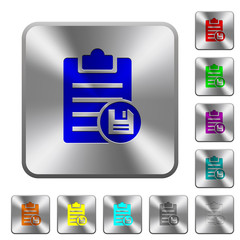 Fototapeta premium Save note rounded square steel buttons