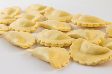 Fresh Ravioli Pasta. Half Moon Shape